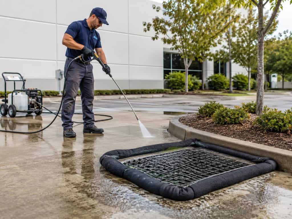 Commercial walkway pressure washing in Raleigh, NC