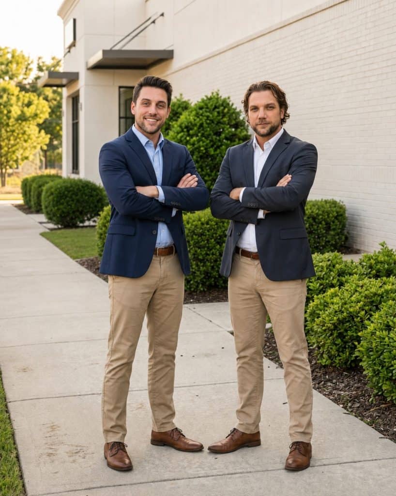 Prestige Power Washing founders Ty and Josh working together during their early business journey