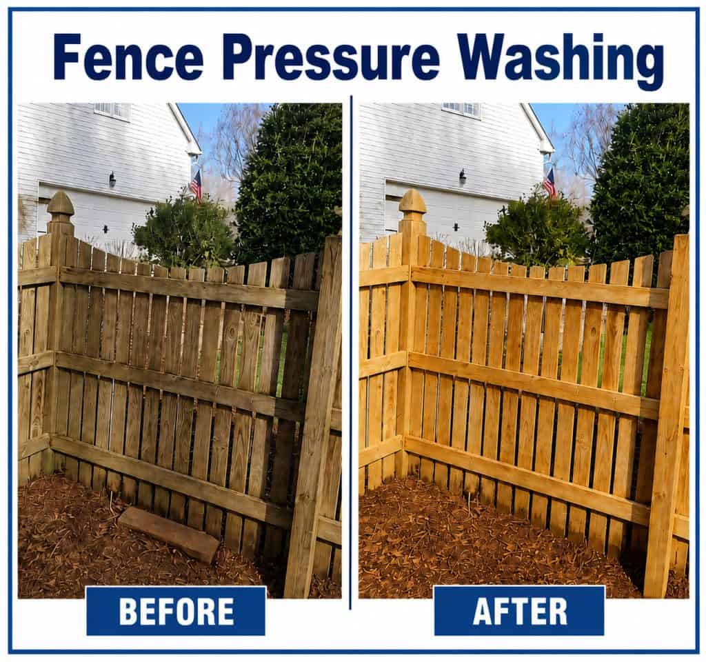 Fence surface cleaning comparison